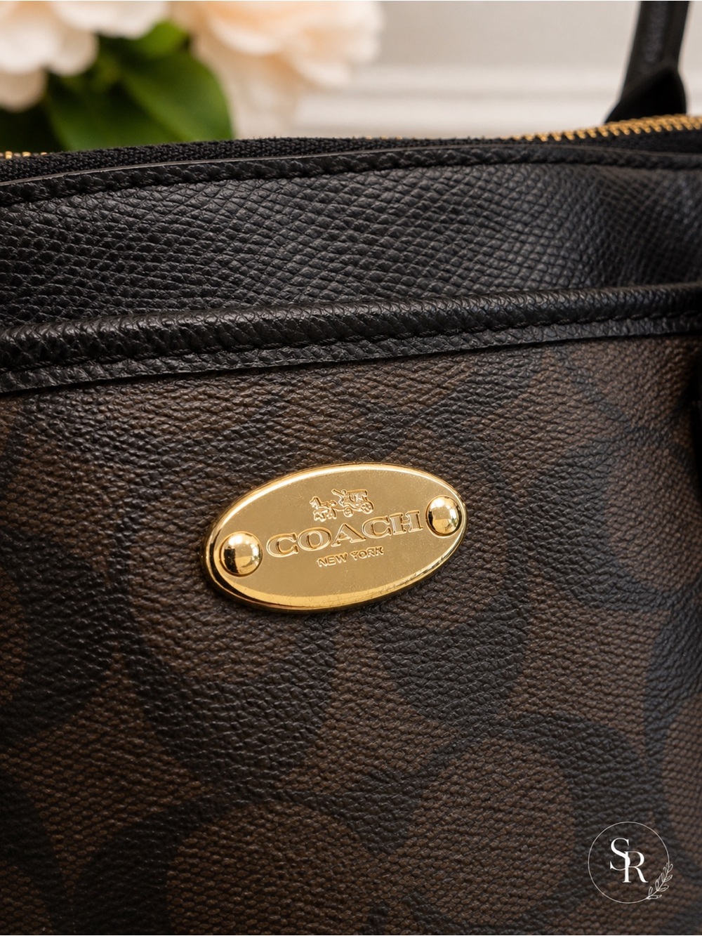 Coach Morgan Satchel F34617 Signature Brown Black Top Handle Crossbody Bag - Picture 2 of 14